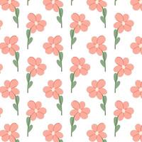 bloemen patroon. roze wilde bloemen in vlak stijl. patroon voor textiel, omhulsel papier, achtergrond. vector
