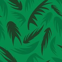 palm bladeren patroon. tropisch boom blad vormen. plant, plantkunde. monochroom groen kleuren. zomer patroon. tekening stijl. omhulsel papier, omslag. illustratie. vector