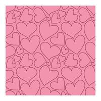 patroon van contour harten Aan een roze achtergrond met een wit kader. liefde symbool. ansichtkaart voor Valentijnsdag dag. decoratie en behang. schets afbeelding. illustratie. vector