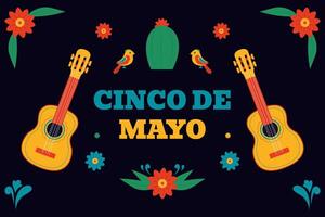 vlak verticaal achtergrond sjabloon voor cinco de mayo viering vector