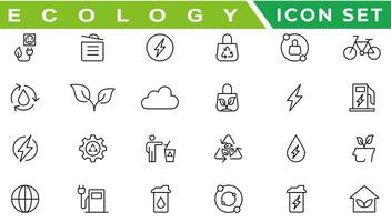 ecologie pictogrammen set. natuur icoon. eco groen pictogrammen. vector