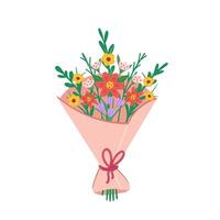 bloem boeket, bloemen samenstelling. illustratie voor afdrukken, achtergronden, covers en verpakking. beeld kan worden gebruikt voor kaarten, affiches, stickers en textiel. geïsoleerd Aan wit achtergrond. vector