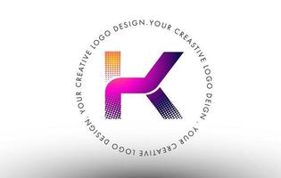 stippen letter k-logo. k brief ontwerp vector met stippen.