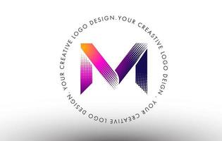 stippen letter m-logo. m brief ontwerp vector met stippen.