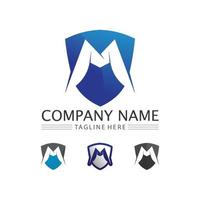 m brief logo sjabloon lettertype logo m vector ontwerpset