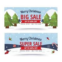 kerst verkoop banner. vectorillustratie. plat ontwerp. vector