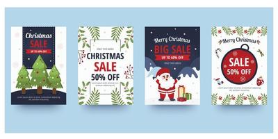 kerst sle flyer en posterontwerp met verkoop promotionele tekst en kleurrijk kerstelement. vectorillustratie. vector