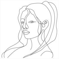 single lijn doorlopend tekening van vrouwen en concept Internationale vrouwen dag schets illustratie vector