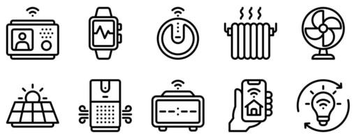 domotica icoon lijn stijl reeks verzameling vector