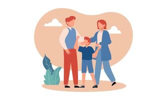 hand- getrokken Aziatisch familie illustratie vector