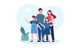 hand- getrokken Aziatisch familie illustratie vector