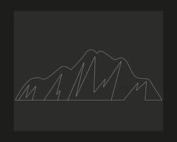 een tekening van een berg met een berg in de achtergrond. vector