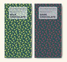 beste chocola kleurrijk pakket ontwerp set. de origineel veelkleurig etiket reeks vector