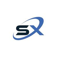 eerste brief sx logo sjabloon ontwerp. vector