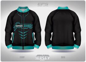 eps Jersey sport- overhemd .zwart groen honingraat esports patroon ontwerp, illustratie, textiel achtergrond voor sport- lang mouw trui vector