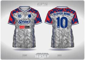 eps Jersey sport- overhemd .wit rood blauw camouflage patroon ontwerp, illustratie, textiel achtergrond voor v-hals sport- t-shirt, Amerikaans voetbal Jersey overhemd vector