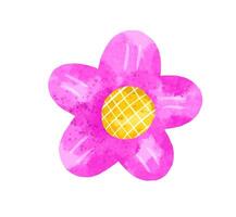 reeks van bloeiend roze bloemen en bladeren. hand- getrokken illustratie vector