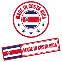 gemaakt in costa rica postzegel teken grunge stijl vector