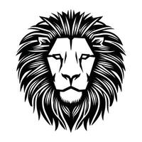 vrij zwart en wit leeuw illustratie silhouet. vector