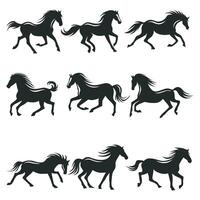 paard silhouet illustratie bundel verzameling vector