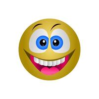 emoticon met groot toothy glimlach geïsoleerd Aan wit achtergrond. vector