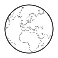 wereldbol lijn icoon. wereldbol dun lijn gemakkelijk web symbool Aan wit achtergrond. planeet aarde lineair afbeelding schets. vector