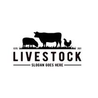 vee boerderij dier logo ontwerp sjabloon vector