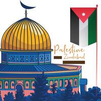 inshallah Palestina zullen worden zegevierend. Palestina zindabad achtergrond ontwerp vector