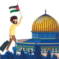 inshallah Palestina zullen worden zegevierend. Palestina zindabad achtergrond ontwerp vector