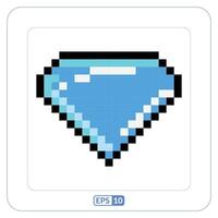 diamant pixelatie icoon. diamant, waarde, edelsteen kleur pixelatie symbool vector