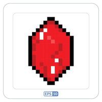 rood edelsteen pixelatie icoon. edelstenen rood kleur pixelatie symbool vector