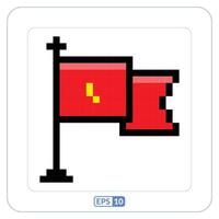 vlag pixelatie icoon. vlag, pin, vlag kaart kleur pixelatie symbool vector