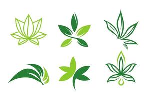 abstract canabis of hennep marihuana logo reeks verzameling vector