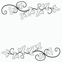 bloemen klimop tekening decoratief ornament vlak ontwerp. vector