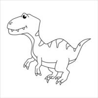 schattig dino velociraptor schets illustratie vector