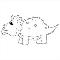 schattig triceratops dino schets illustratie vector