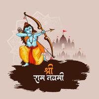 gelukkig RAM navami Indisch festival elegant decoratief achtergrond vector