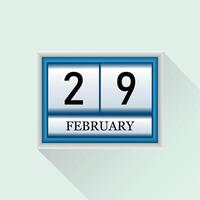 29 februari vlak dagelijks kalender icoon. datum en maand. vector