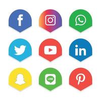 sociale media plat pictogrammen technologie, netwerk. achtergrond groep smiley face verkoop. delen, zoals, vectorillustratie twitter, youtube, whatsapp, snapchat, facebook, instagram, tiktok, tok vector