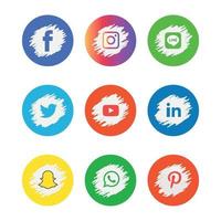 sociale media plat pictogrammen technologie, netwerk. achtergrond groep smiley face verkoop. delen, zoals, vectorillustratie twitter, youtube, whatsapp, snapchat, facebook, instagram, tiktok, tok vector