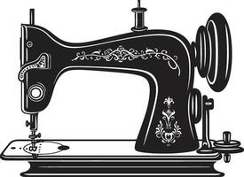 monochroom maker zwart voor op maat gemaakt naaien machine handwerk noir zwart voor naaien machine embleem vector
