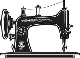 strak naaien zwart voor op maat gemaakt naaien machine chique stiksel zwart ic naaien machine in vector