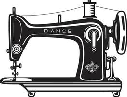 chique couture elegant voor strak naaien machine elegantie in draad zwart voor zwart naaien machine vector
