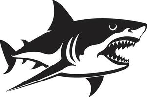 majestueus roofdier elegant voor haai embleem woest vin zwart voor elegant haai vector