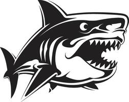 oceanisch soevereiniteit zwart voor dreigend haai stil zee macht elegant zwart haai in vector