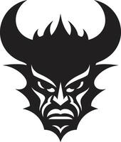 overschaduwd oni masker donker ontwerp voor een boeiend logo stoutmoedig oni noir elegant zwart embleem met Japans inspiratie vector