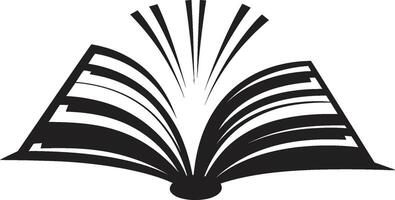 lezing Pagina's onthuld elegant zwart icoon met boek ontwerp noir kennis embleem strak zwart logo met Open boek illustratie vector