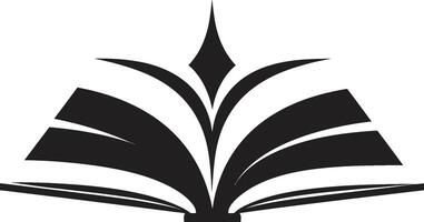 hedendaags boek logo elegant zwart embleem wijsheid ontketend donker icoon met Open boek ontwerp vector