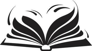 wijsheid ontketend grafisch chique zwart logo met Open boek ontwerp hedendaags lezing elegant icoon met Open boek illustratie vector