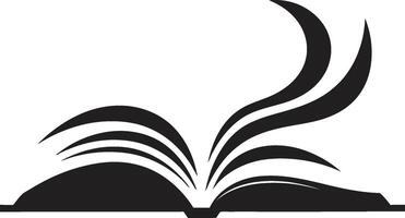 lezing elegantie symbool donker logo met Open boek ontwerp kennis ontketend chique zwart icoon met boek illustratie vector